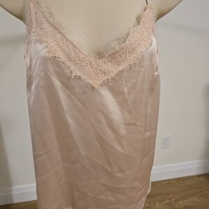 Forever 21 Pink Satin Lace Trim Chemise